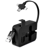 BUFFER® Cep Tipi Telefon Tutuculu Makaralı Uzayıp Kısalabilen 3ü 1 Arada USB Şarj Kablosu
