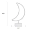 BUFFER® Dekoratif Pilli Ay Tasarımlı 3D Neon Led Masa Ve Gece Lambası