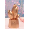 BUFFER® Led Işıklı Sevimli Kaktüs Dekoratif Masa Lambası Mini Biblo Gece Lambası Gold