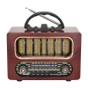 BUFFER® Orta Boy Retro Ahşap Tasarım Bluetooth Hoparlörlü Radyo – FM/AM Destekli, Şarjlı ve Taşınabiliri Radyo NS-6636