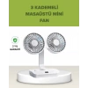 Çift Kafalı Masaüstü ve Duvar Tipi Sessiz USB Şarjlı Fan