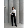 Cırtlı pantolon krep siyah pt