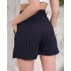 Çizgili düğmeli şort siyah s2551251