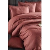 Clasy Çift Kişilik Jakarlı Saten Nevresim Takımı Arata V2 Kiremit