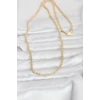 CM 14K Gold Renk Halka Zincir Model 60 cm Kadın Kolye