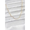 CM 14K Gold Renk Yassı Zincir Model 60 cm Kadın Kolye