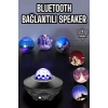 Çocuklara Özel Şarjlı Bluetooth Hoparlör Parti Led Lambası Yıldızlı Projeksiyon