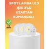 Çok Amaçlı Kullanım İçin Kablosuz Yapışkanlı 3 Lü Uzaktan Kumandalı Led Spot Lamba