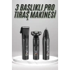 Dijital Göstergeli 3 Başlıklı Tıraş Makinesi Islak Kuru Lazer Öncesi Günlük