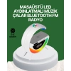 Dijital Saatli Kablosuz Şarj Destekli RGB LED Işıklı Bluetooth Ses Sistemi