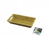 DİKDÖRTGEN=16X30CM  DERİN=4.5CM  AHŞAP BAMBU SUNUM TEPSİSİ ÇİFT OYMA KULPLU (5047)