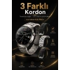 Dokunmatik AMOLED Ekranlı Akıllı Saat Çelik Kordon Ve Ek Kayışlı Şık Tasarım