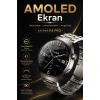 Dokunmatik AMOLED Ekranlı Akıllı Saat Çelik Kordon Ve Ek Kayışlı Şık Tasarım