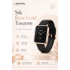 Dokunmatik Ekranlı Rose Gold Akıllı Saat Kablosuz Şarj Özellikli Günlük Kullanım