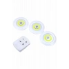 Dolap Işığı Mutfak Rafı Işığı Uzaktan Kumandalı 3 Lü Spot Led Lamba