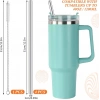 Ekstra Uzun Paslanmaz Çelik Pipet Seti – 3 Parça (Eğri + Düz + Fırça)