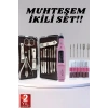Elektrikli Manikür Pedikür Seti İkili Set 12 Parça Tırnak Bakımı Törpü Protez Çıkarma