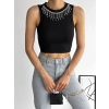 fitilli kaşkorse yakası zincirli atlet siyah