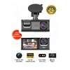 Full HD 1080p 3 Kameralı Dash Cam Ön Arka İç Kayıt Özellikli Gece Görüşlü G Sensörlü