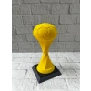Futbol Toplu Sarı Kupa 21cm Masaüstü Dekor Ödül Figürü