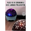 Gece Lambası Projeksiyon Görünümlü Şarjlı Yıldızlı Yuvarlak