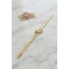 Gold Renk Pirinç Zirkon Taşlı Yılan Model Kadın Bileklik