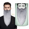 Gri Renk Lastikli Uzun Takma Sakal 40 Cm