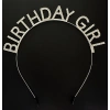 Gümüş Kristal Taşlı Birthday Girl Doğum Günü Tacı İthal Ürün A Kalite 17x16 cm (5047)