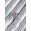 Gümüş Renk Pembe Zirkon Taşlı Charm Kalp Model Kadın Yüzük
