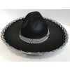 Gümüş Renk Şeritli Meksika Mariachi Latin Şapkası 55 cm Çocuk