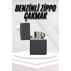 Hediyelik Zarif Zippo Model Siyah Benzinli Çakmak