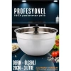 Inox Ölçekli Derin Kase  - 26 Cm 3 Litre Karıştırma Kabı Profesyonel 304 Paslanmaz Çelik