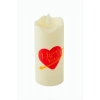 Kalp I Love You Yazılı Işıklı Mum 12 cm