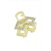 Kare Taşlı Minik Metal Mandal Toka 2,5 cm