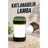 Katlanabilir Kamp Lambası Solar Fener Görünümlü 3 Kademeli Şarjlı