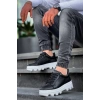 KB-056 Kuback Siyah Cilt Beyaz Yüksek Taban Günlük Spor Ayakkabı