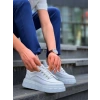 KB-X10 Kuback Beyaz Cilt  Beyaz Yüksek Taban Günlük Spor Ayakkabı