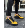 KB-X46 Kuback Siyah Sarı Yüksek Siyah Taban Günlük Spor Ayakkabı