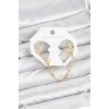 Kelebek Model Pirinç Gold Renk Zincir Bağlantılı Ear Cuff Küpe Seti