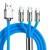 Kutulu  3 Şarj Aleti 1 Arada Çinko Alaşım Hızlı Şarj Kablosu Mavi 3 in 1 (5047)