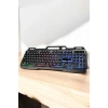 Led Işıklı Oyuncu Klavye Usb Girişli RGB Işıklı Q Klavye Mouse Hediyeli