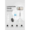 Led Işıklı Selfie Çubuğu Bluetooth Kumandalı Kablosuz Tripot Selfie Monopod Selfie Stick (Beyaz)