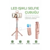 Led Işıklı Selfie Çubuğu Bluetooth Kumandalı Kablosuz Tripot Selfie Monopod Selfie Stick (Pembe)