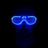 Mavi Led Işıklı Parti Gözlüğü - Neon Glow Şerit Gözlük 3 Modlu