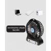 Mini USB Fan – Şarj Edilebilir, Işıklı, 3 Kademe, Taşınabilir Masaüstü Vantilatör