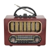 Orta Boy Retro Ahşap Tasarım Bluetooth Hoparlörlü Radyo – FM/AM Destekli, Şarjlı ve Taşınabiliri Radyo NS-6636 (5047)