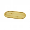 Oval Ahşap Bambu Yağdanlık Altlık 12x23cm Bx40