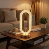 Oval Şeklinde Kristal LED Masa Lambası – Dokunmatik, 3 Renk Işık Modlu, Şarjlı Dekoratif Gece Lambası (5047)