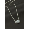 Oval Zirkon Taşlı Kolye