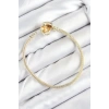 Pirinç Charm Zirkon Taşlı Kalp Model Gold Renk Kadın Bileklik